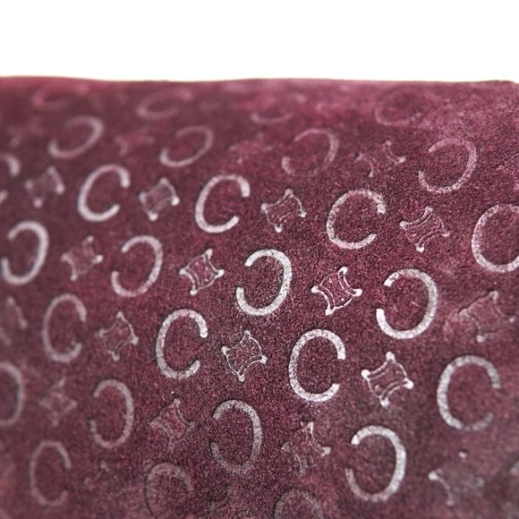 Celine Macadam Bordeaux Suede Handbag – Brown Leather Handle - Picture 15 of 15